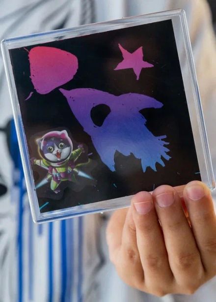 Волшебные магнитики в технике граттаж