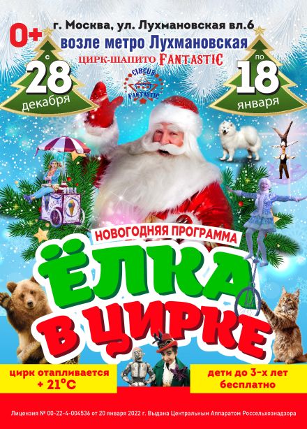 Цирк-шапито «FantastiC». Шоу «Ёлка в цирке»